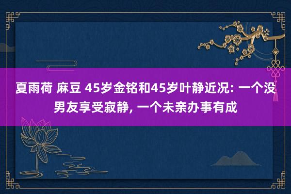夏雨荷 麻豆 45岁金铭和45岁叶静近况: 一个没男友享受寂