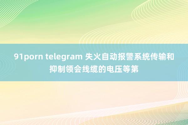 91porn telegram 失火自动报警系统传输和抑制领会线缆的电压等第